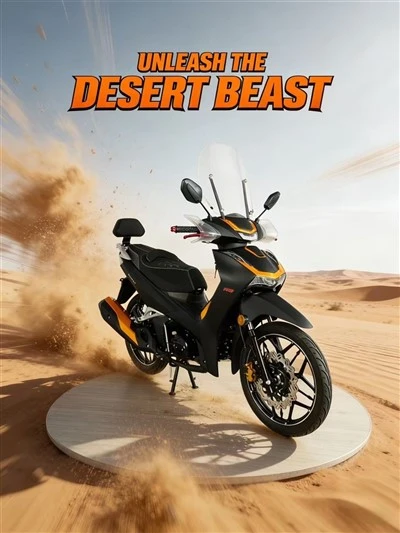 Sepeda Motor Petualangan Bergaya: Matte Black Dengan Aksen Emas Tebal